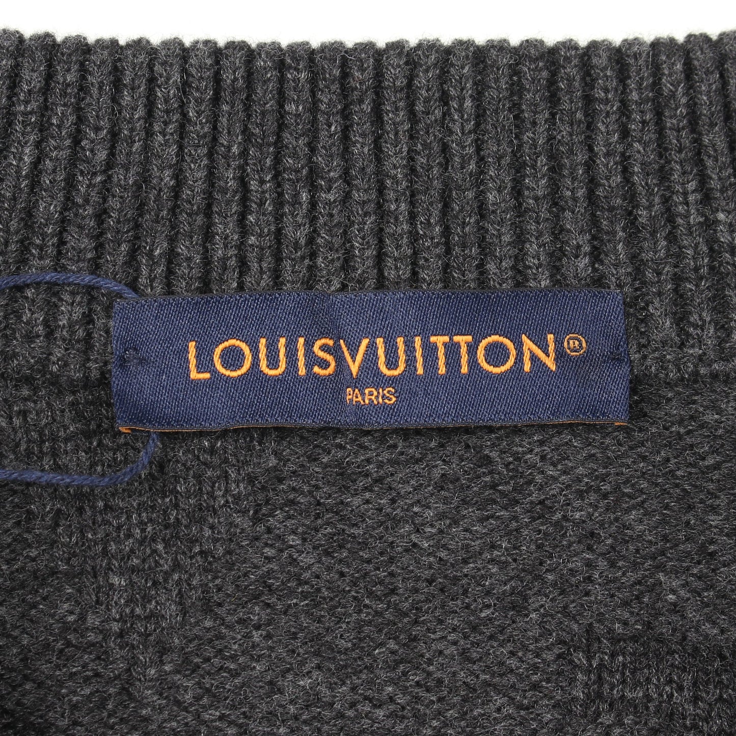 モノグラム ジャカード ハーフジップ ニット ウール グレー ルイヴィトン トップス LOUIS VUITTON