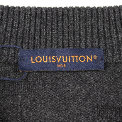 モノグラム ジャカード ハーフジップ ニット ウール グレー ルイヴィトン トップス LOUIS VUITTON
