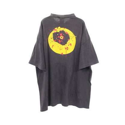 スマイルプリント ヴィンテージ加工 半袖Tシャツ コットン ダークグレー イエロー レディメイド トップス READYMADE