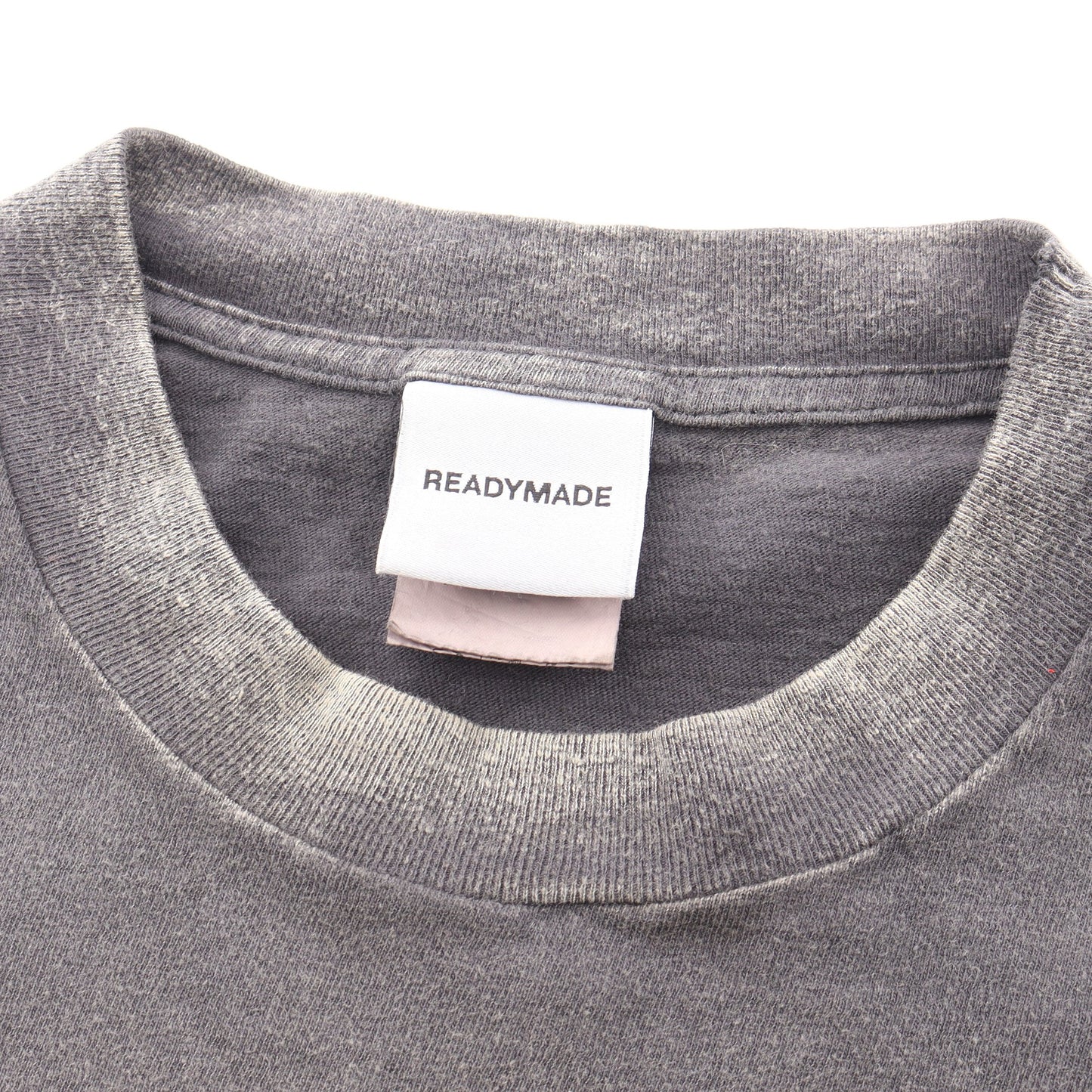 スマイルプリント ヴィンテージ加工 半袖Tシャツ コットン ダークグレー イエロー レディメイド トップス READYMADE