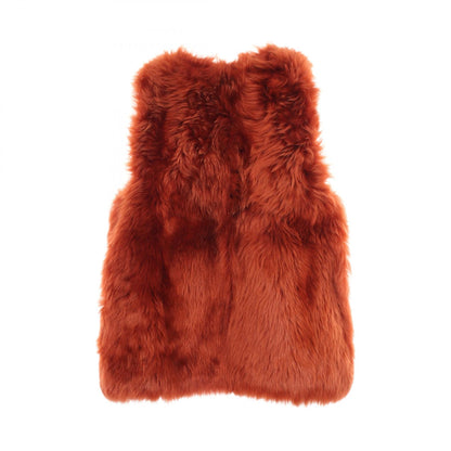 ジレ ファーベスト ジャケット レザー オレンジブラウン フェンディ アウター FENDI
