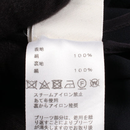 プリーツ ワンピース シルク ネイビー エルメス