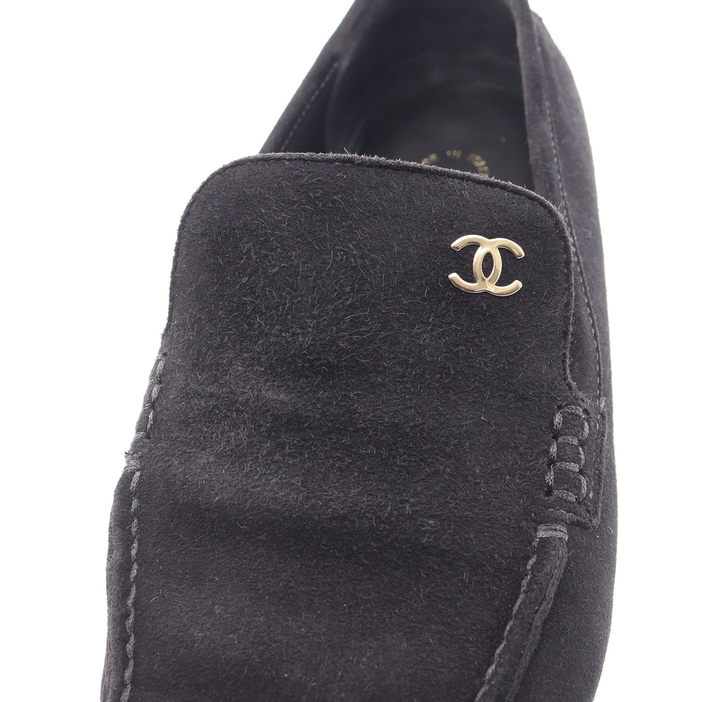 ココマーク ローファー スエード ブラック シャネル シューズ CHANEL