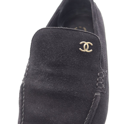 ココマーク ローファー スエード ブラック シャネル シューズ CHANEL