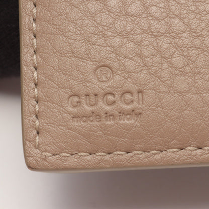 GGエンブレム スモールウォレット 二つ折り財布 レザー グレーベージュ グッチ 財布・小物 GUCCI