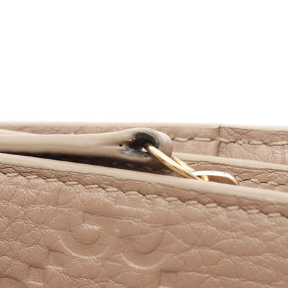 GGエンブレム スモールウォレット 二つ折り財布 レザー グレーベージュ グッチ 財布・小物 GUCCI