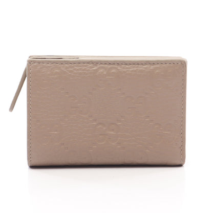 GGエンブレム スモールウォレット 二つ折り財布 レザー グレーベージュ グッチ 財布・小物 GUCCI
