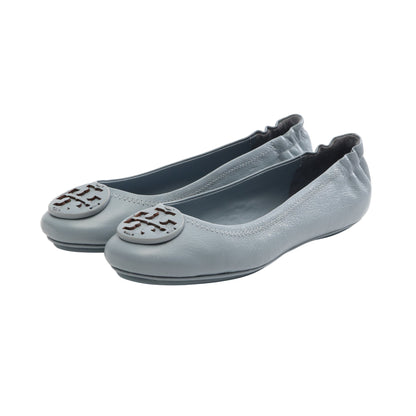 MINNIE TRAVEL BALLET バレエシューズ フラットシューズ レザー ブルーグレー トリーバーチ シューズ TORY BURCH