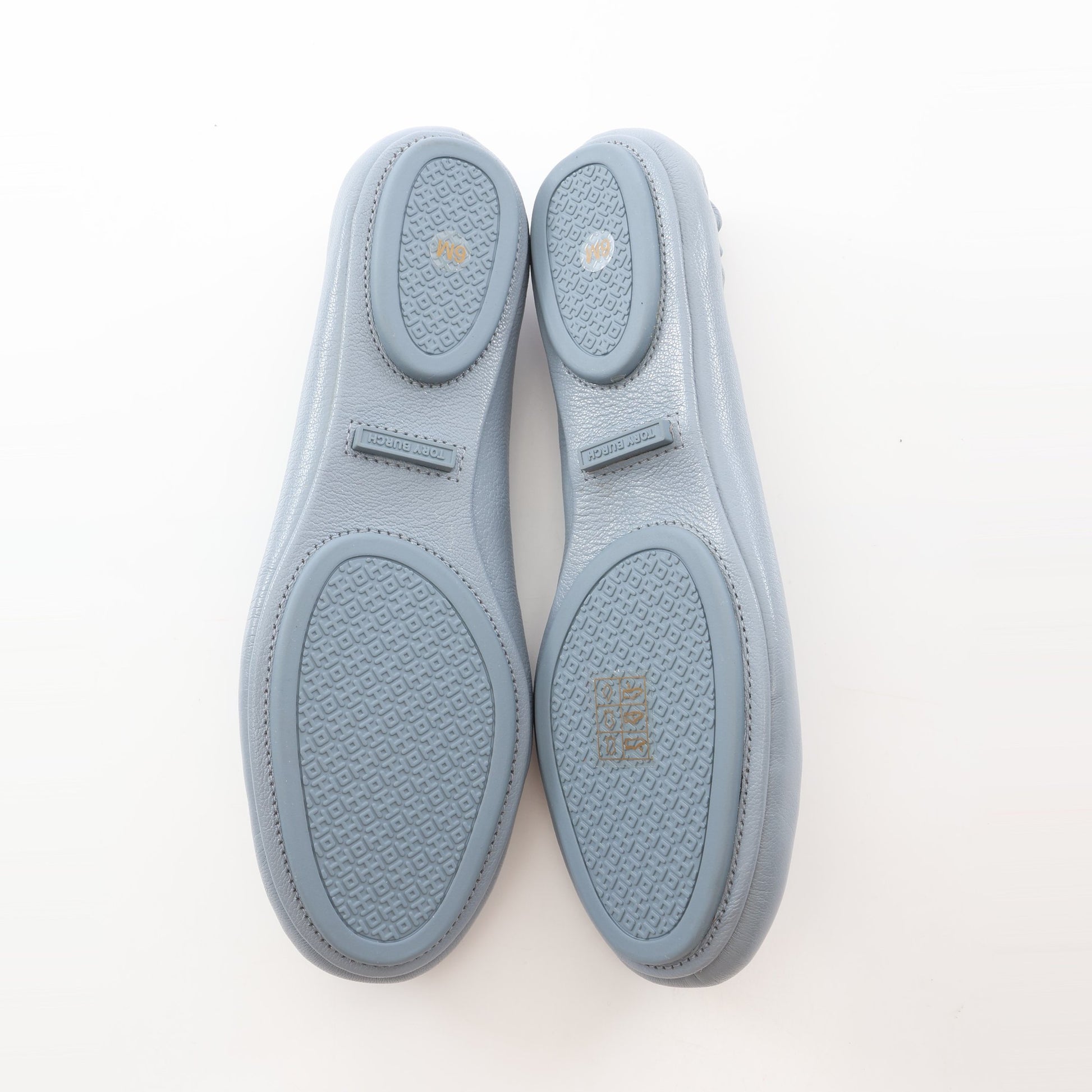 MINNIE TRAVEL BALLET バレエシューズ フラットシューズ レザー ブルーグレー トリーバーチ シューズ TORY BURCH