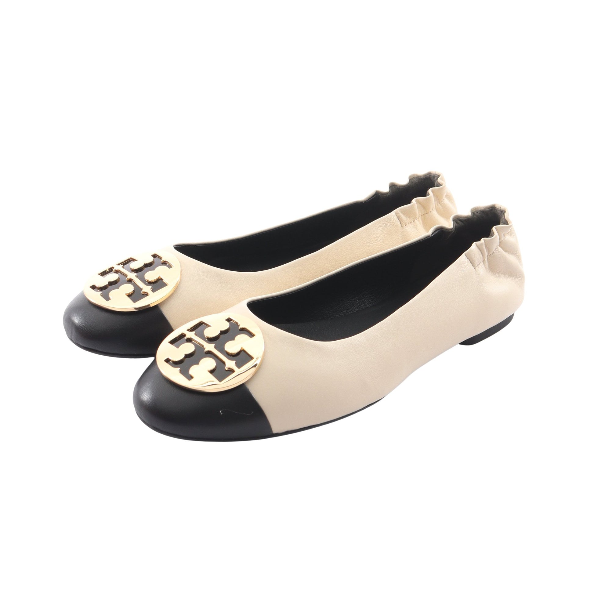 CLAIRE CAP TOE BALLET クレア キャップトゥ バレエシューズ レザー アイボリー ブラック トリーバーチ シューズ TORY BURCH
