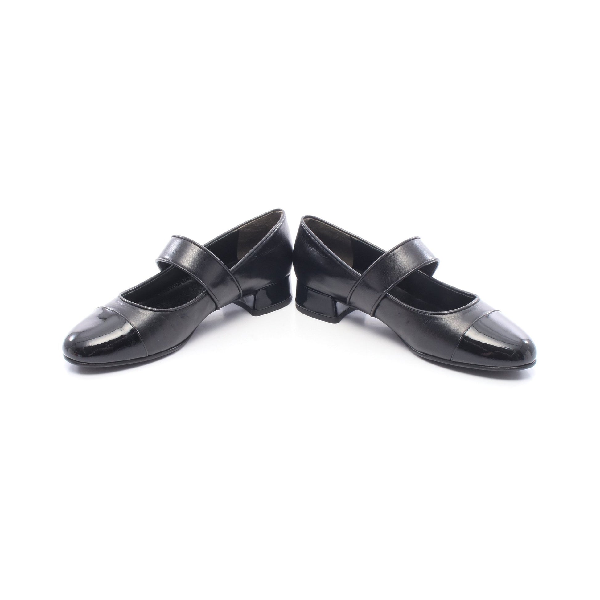 CAP-TOE MARY JANE HEEL BALLET パンプス レザー ブラック トリーバーチ シューズ TORY BURCH