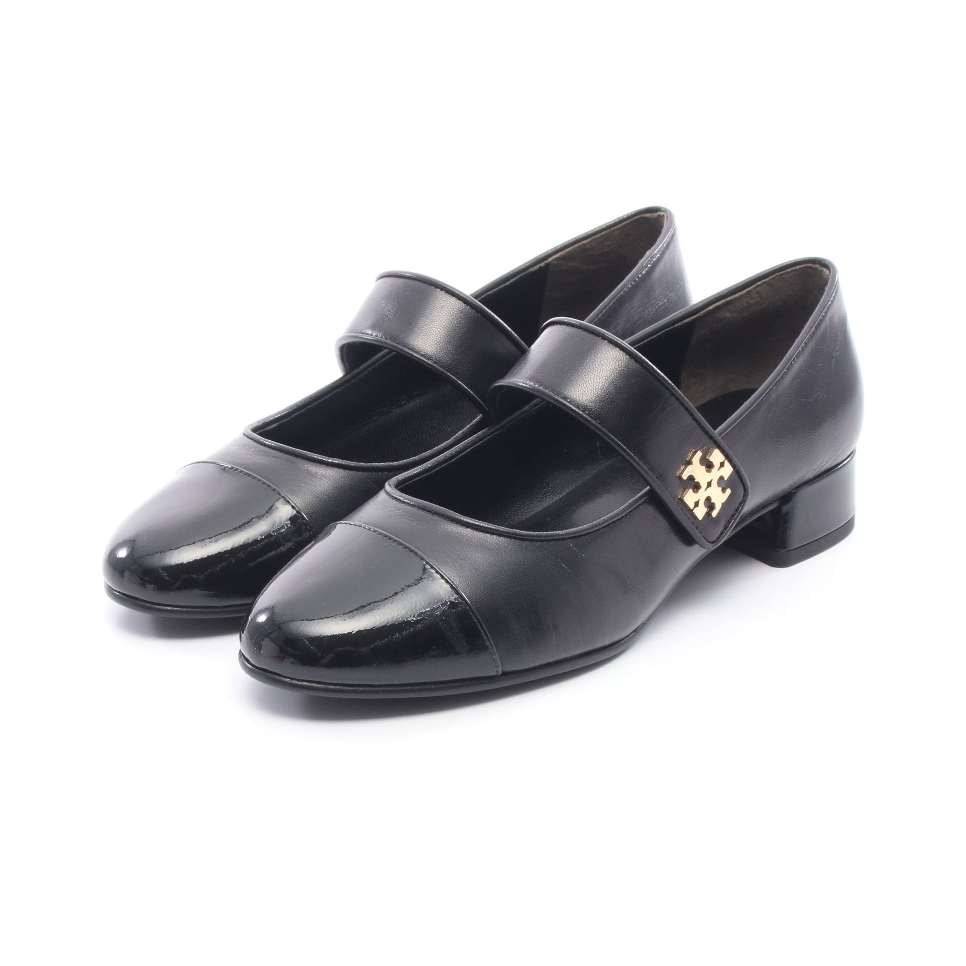 CAP-TOE MARY JANE HEEL BALLET パンプス レザー ブラック トリーバーチ シューズ TORY BURCH