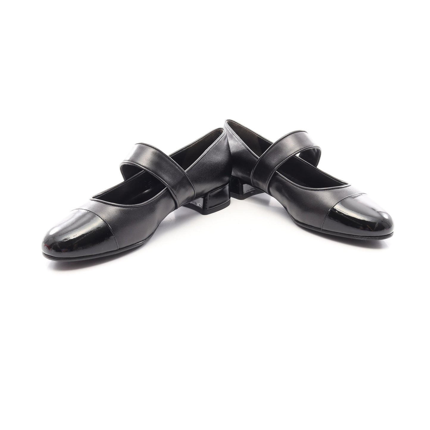 CAP TOE MARY JANE HEEL BALLET パンプス レザー ブラック トリーバーチ シューズ TORY BURCH