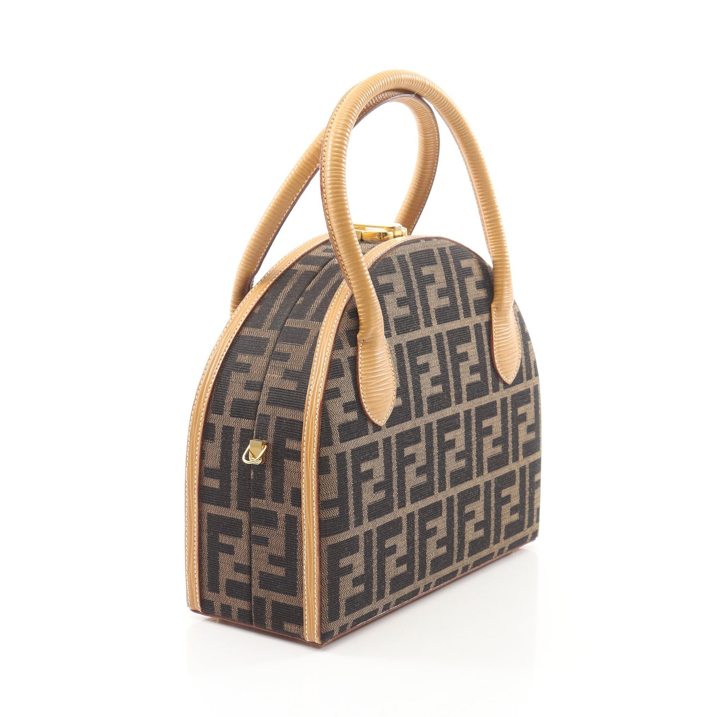 ズッカ 2WAY ハンドバッグ キャンバス レザー ブラウン ブラック ライトベージュ フェンディ バッグ FENDI