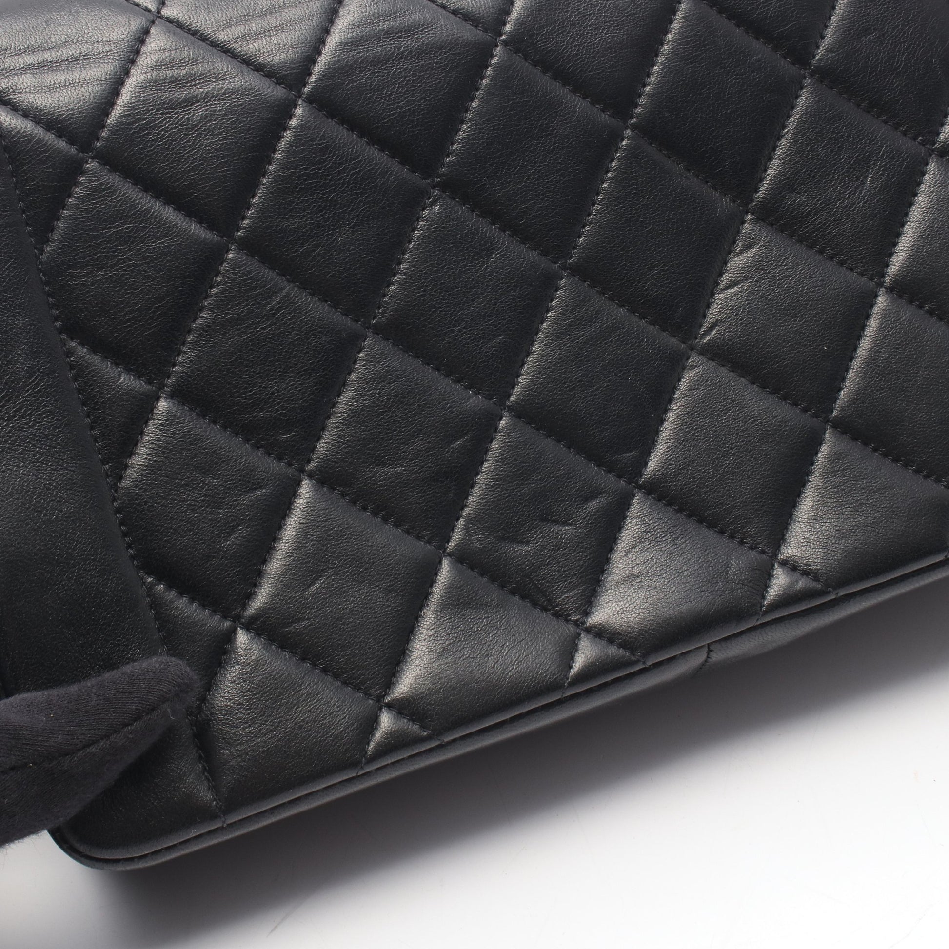 マトラッセ ダイアナフラップ チェーンショルダーバッグ ラムスキン ブラック ゴールド金具 シャネル バッグ CHANEL