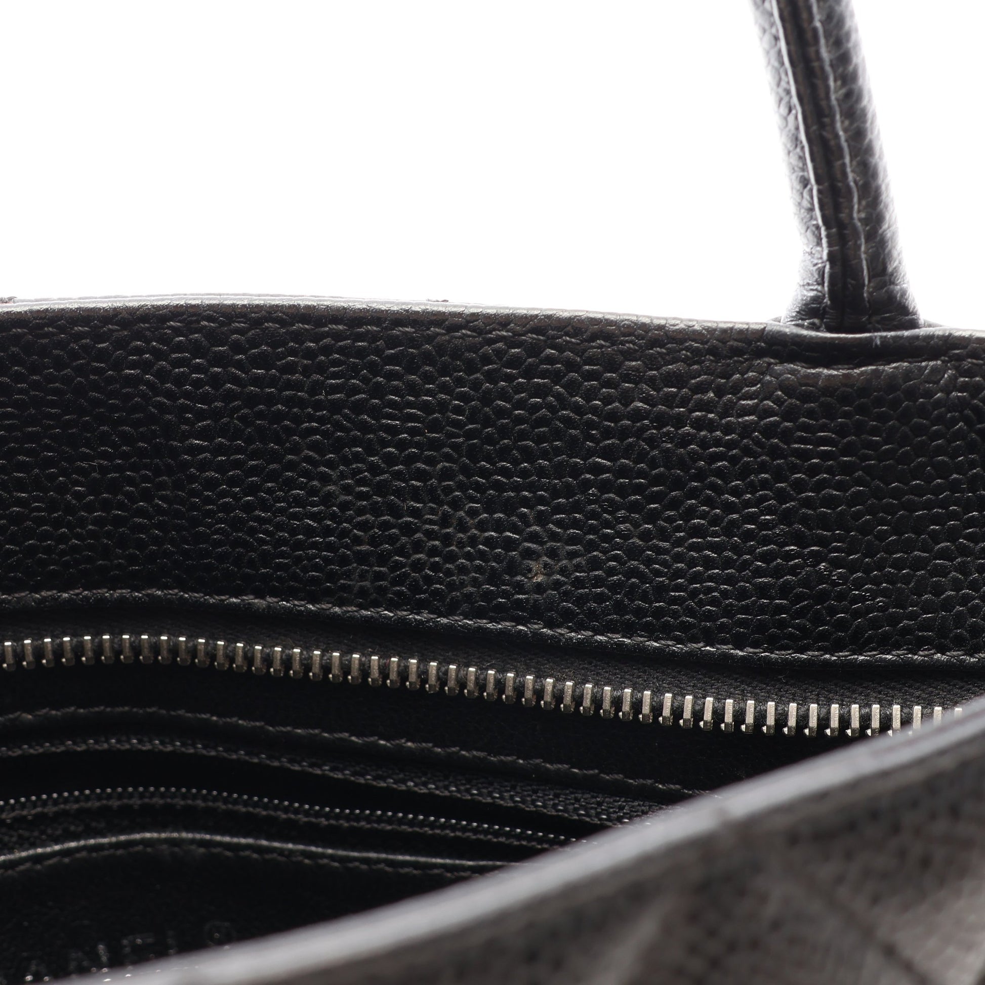 復刻トート ハンドバッグ トートバッグ キャビアスキン ブラック シルバー金具 シャネル バッグ CHANEL