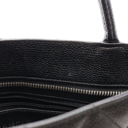 復刻トート ハンドバッグ トートバッグ キャビアスキン ブラック シルバー金具 シャネル バッグ CHANEL