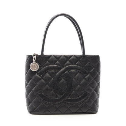 復刻トート ハンドバッグ トートバッグ キャビアスキン ブラック シルバー金具 シャネル バッグ CHANEL