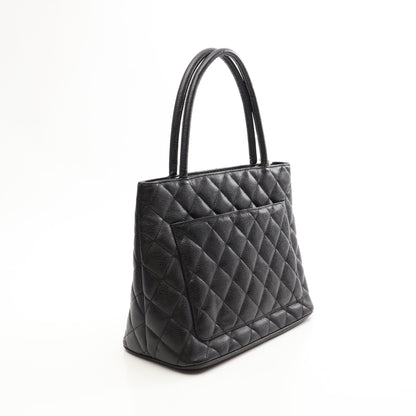 復刻トート ハンドバッグ トートバッグ キャビアスキン ブラック シルバー金具 シャネル バッグ CHANEL