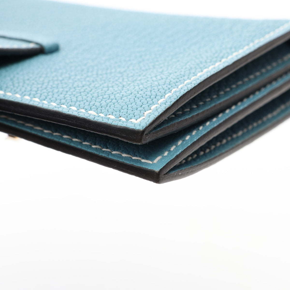 ベアンミニ ニューブルージーン カードケース シェーブル ライトブルー ゴールド金具 W刻印 エルメス 財布・小物 HERMES