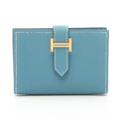 ベアンミニ ニューブルージーン カードケース シェーブル ライトブルー ゴールド金具 W刻印 エルメス 財布・小物 HERMES
