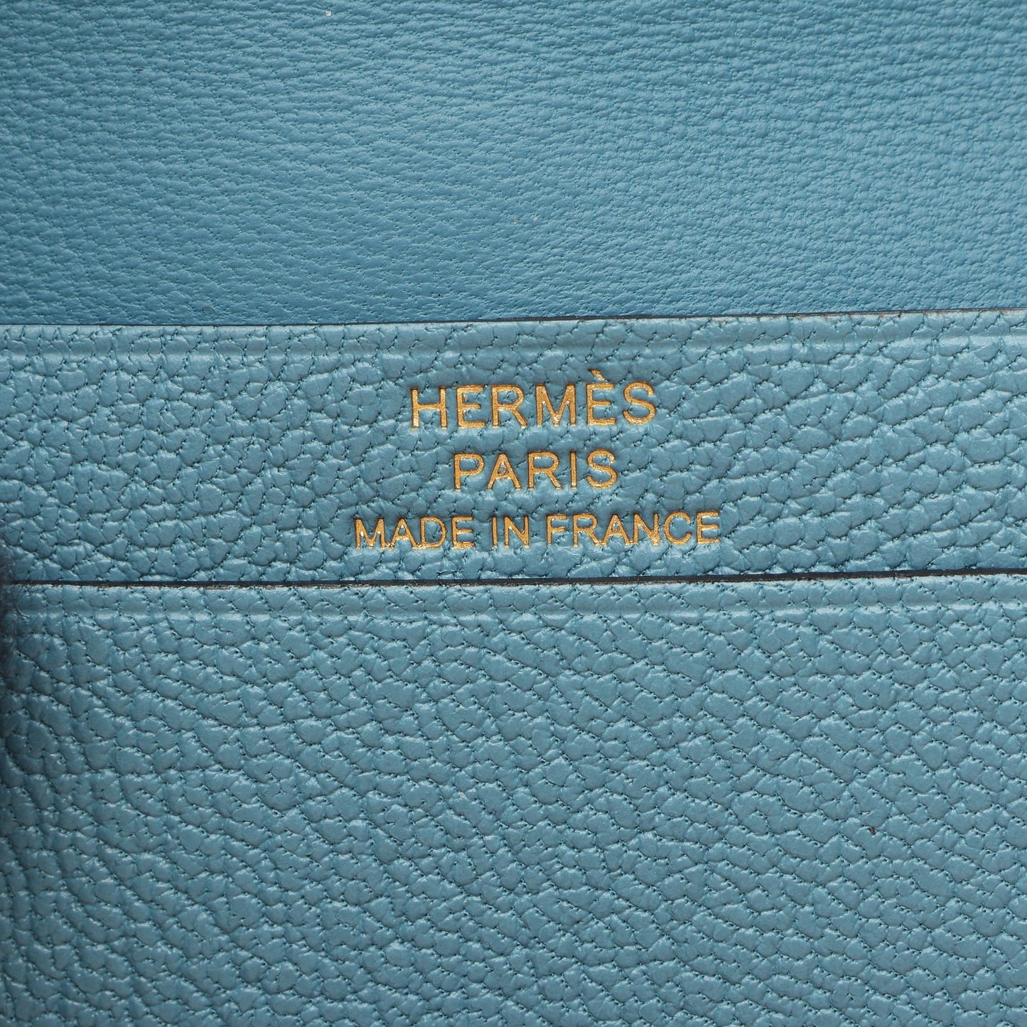 ベアンミニ ニューブルージーン カードケース シェーブル ライトブルー ゴールド金具 W刻印 エルメス 財布・小物 HERMES