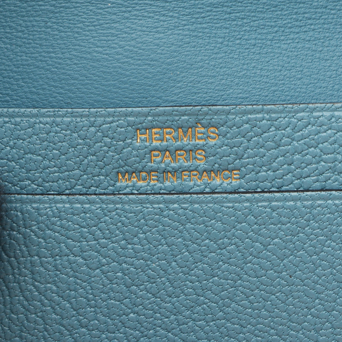 ベアンミニ ニューブルージーン カードケース シェーブル ライトブルー ゴールド金具 W刻印 エルメス 財布・小物 HERMES