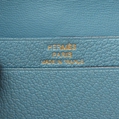 ベアンミニ ニューブルージーン カードケース シェーブル ライトブルー ゴールド金具 W刻印 エルメス 財布・小物 HERMES