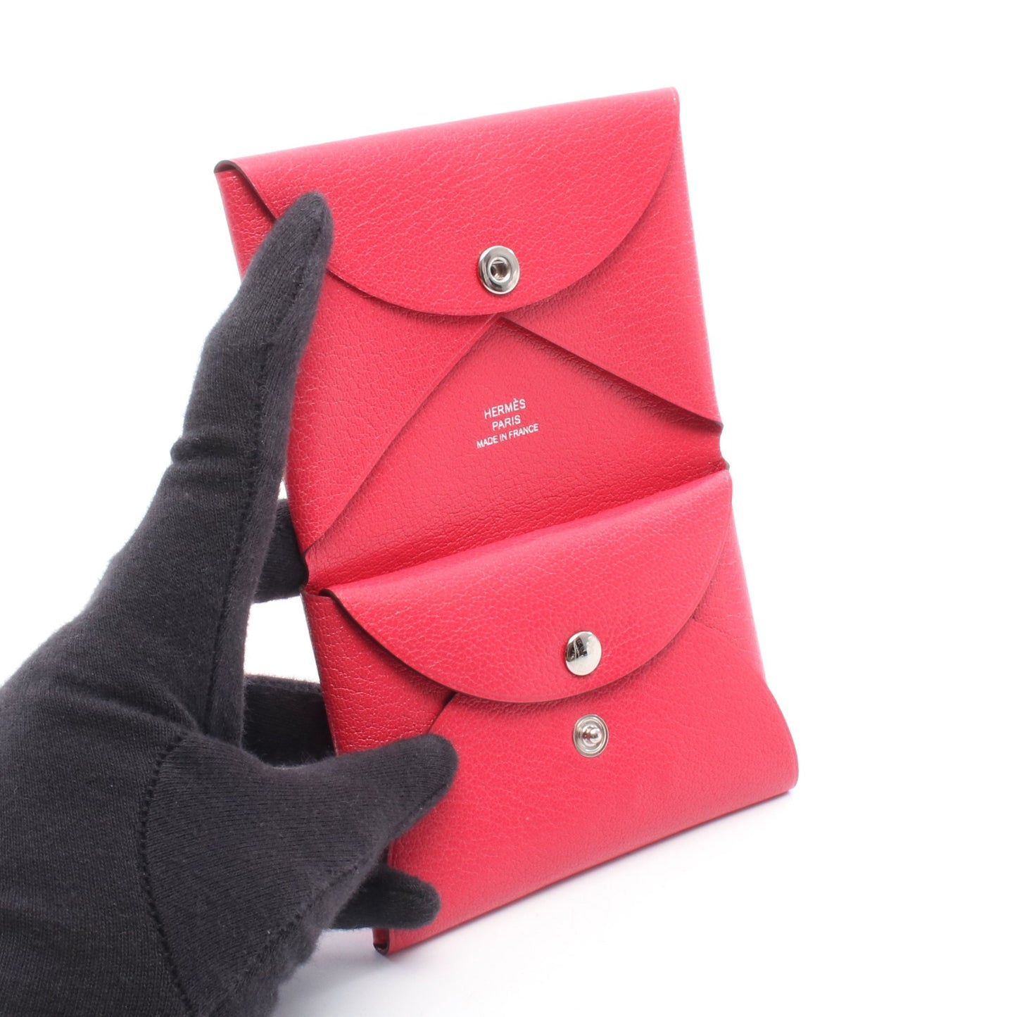 カルヴィデュオ ローズエクストリーム コインケース シェーブルシャムキラ ピンク シルバー金具 W刻印 エルメス 財布・小物 HERMES
