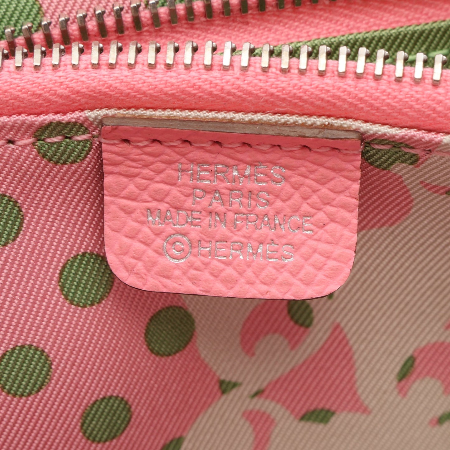 アザップコンパクト シルクイン ローズコンフェッティ ラウンドファスナー財布 ヴォーエプソン ピンク シルバー金具 Y刻印 エルメス 財布・小物 HERMES