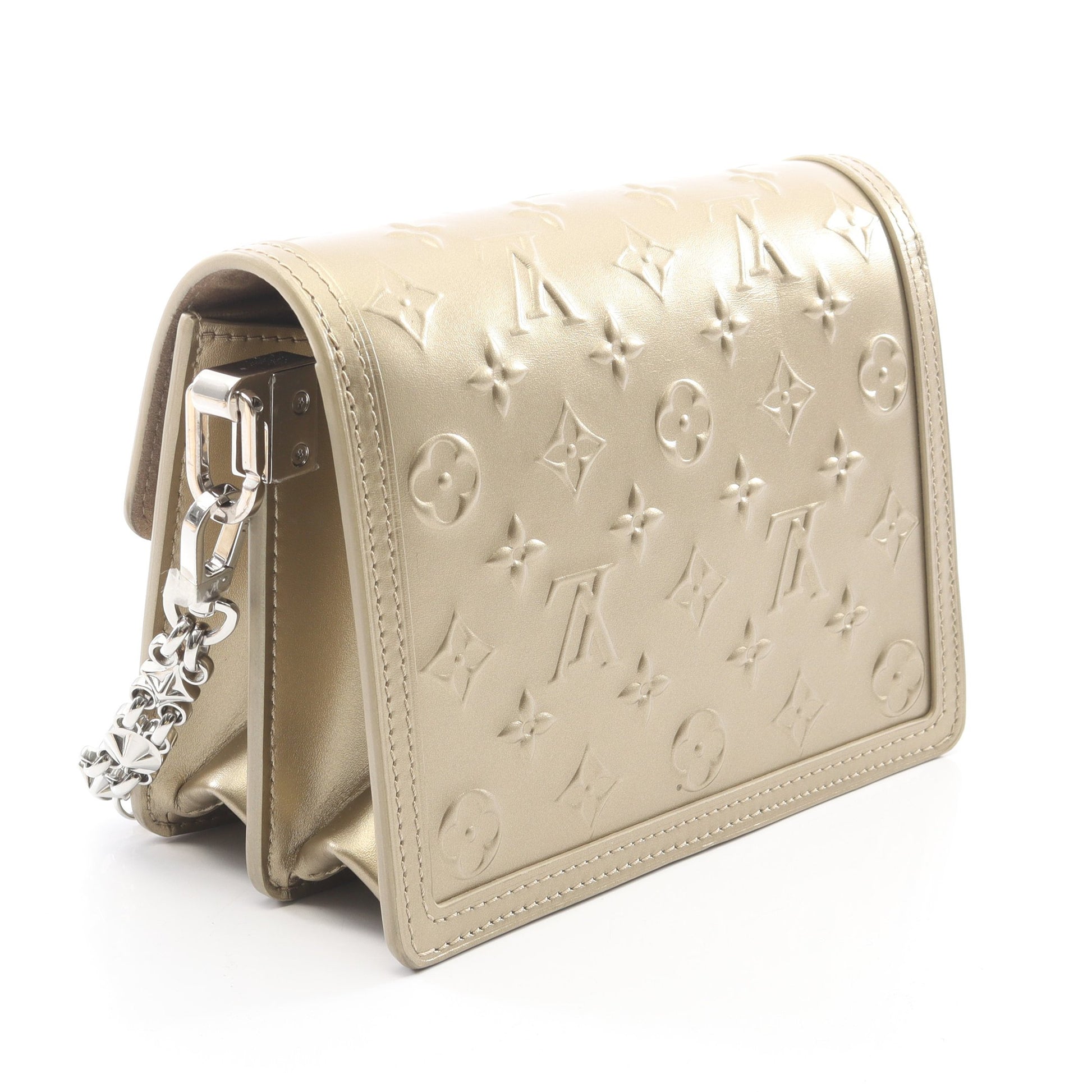 ドーフィーヌ MINI モノグラムシール 2WAY チェーンショルダーバッグ レザー シャンパンゴールド ルイヴィトン バッグ LOUIS VUITTON