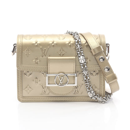 ドーフィーヌ MINI モノグラムシール 2WAY チェーンショルダーバッグ レザー シャンパンゴールド ルイヴィトン バッグ LOUIS VUITTON