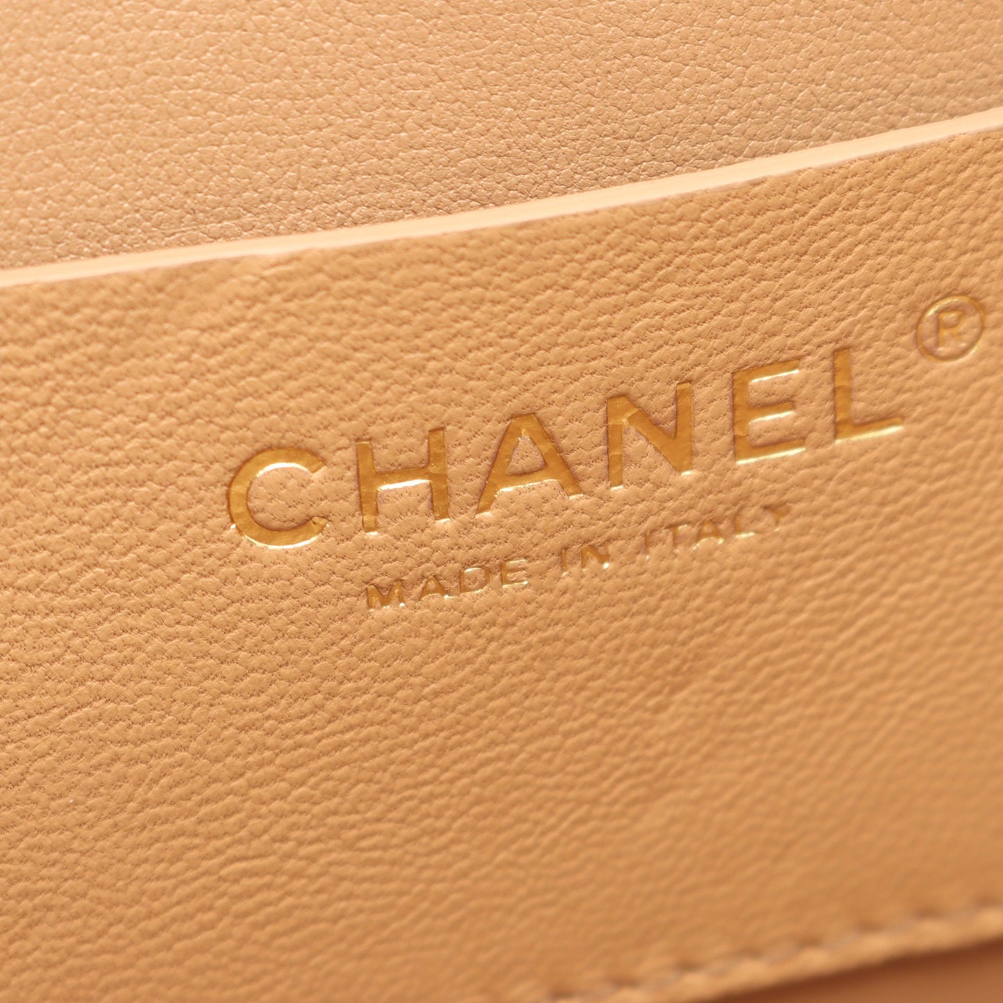 マトラッセ 2WAY チェーンショルダーバッグ キャビアスキン ベージュ ゴールド金具 シャネル バッグ CHANEL