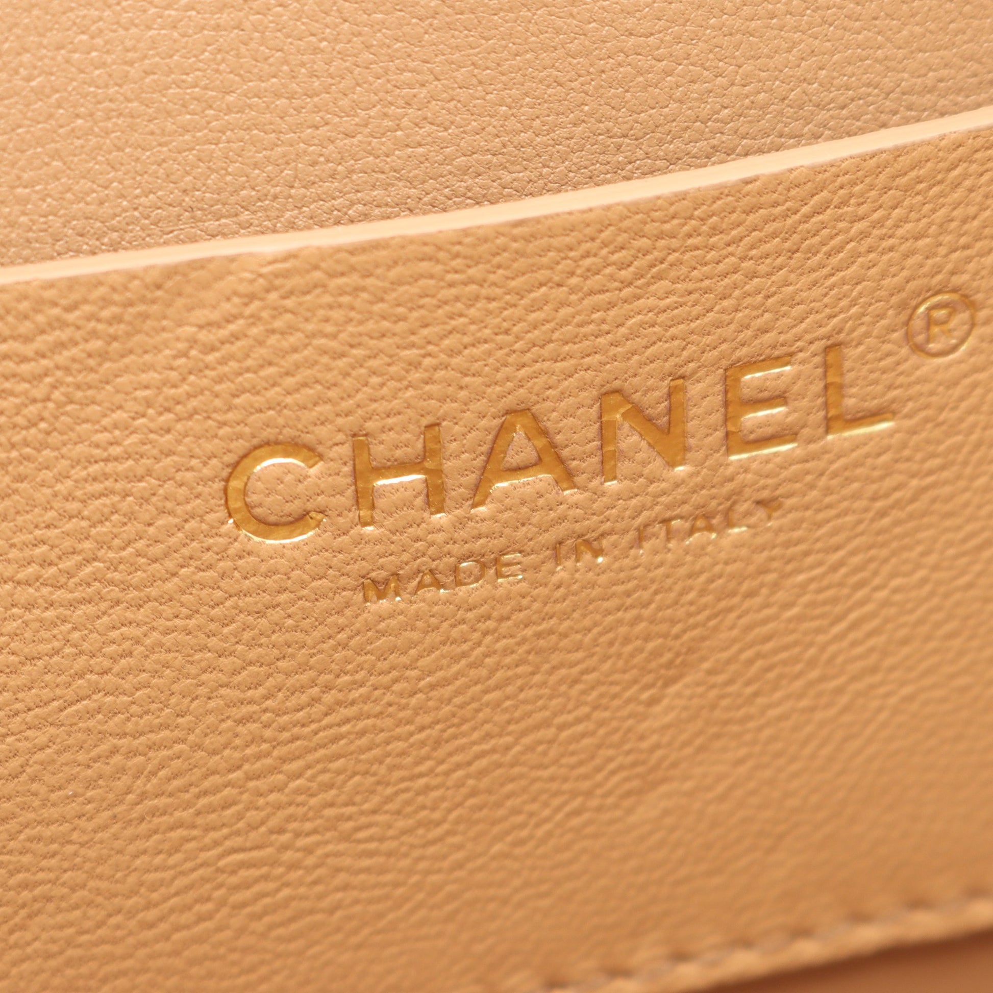 マトラッセ 2WAY チェーンショルダーバッグ キャビアスキン ベージュ ゴールド金具 シャネル バッグ CHANEL