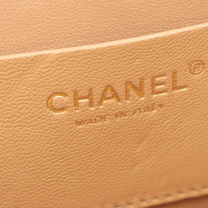 マトラッセ 2WAY チェーンショルダーバッグ キャビアスキン ベージュ ゴールド金具 シャネル バッグ CHANEL