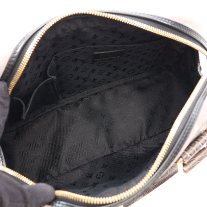 スタンプバッグ ボーリングPM ハンドバッグ スエード レザー グレー ブラック ルイヴィトン バッグ LOUIS VUITTON