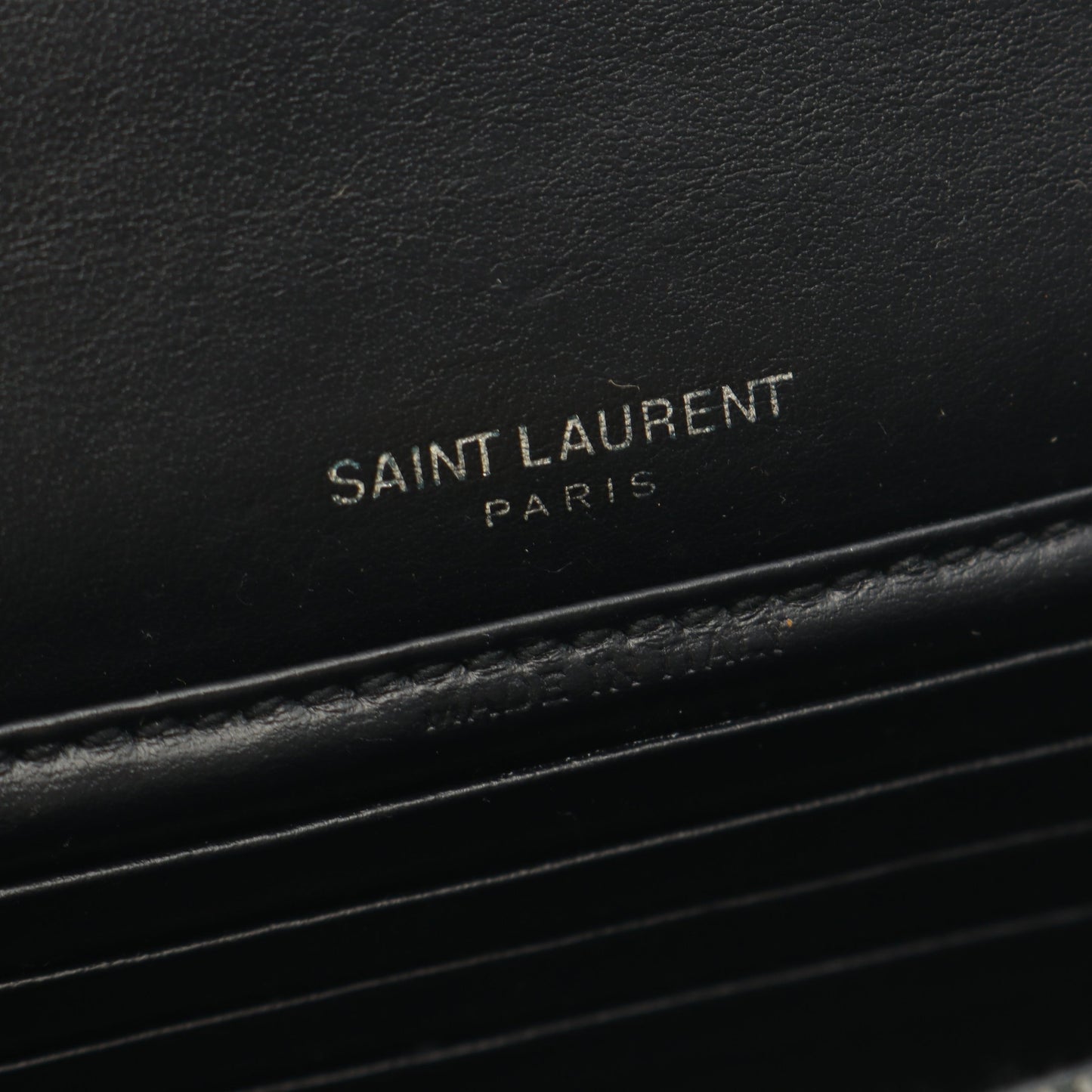 サンセット クロコ型押し チェーンウォレット レザー ブラック サンローランパリ バッグ SAINT LAURENT PARIS