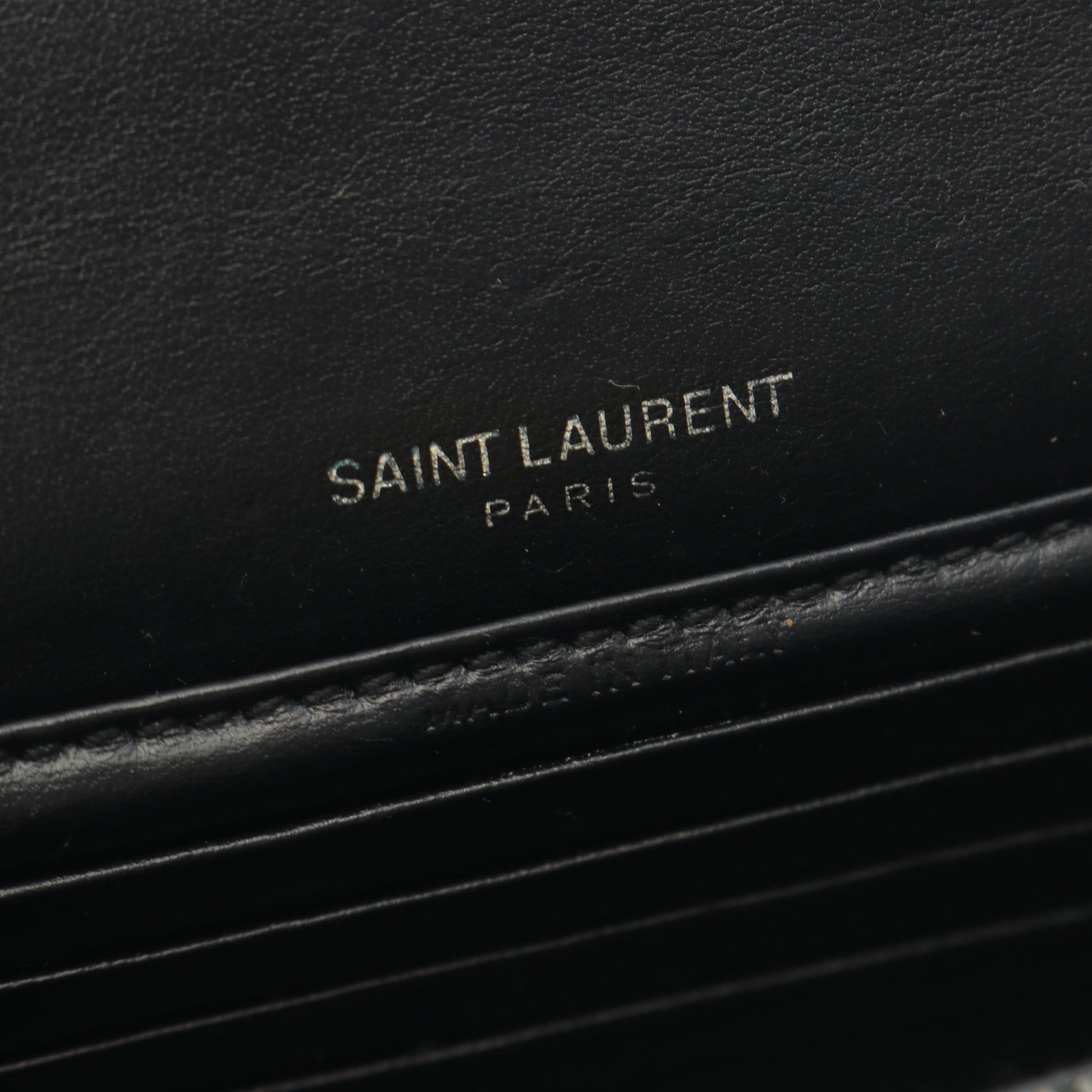 サンセット クロコ型押し チェーンウォレット レザー ブラック サンローランパリ バッグ SAINT LAURENT PARIS