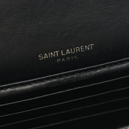 サンセット クロコ型押し チェーンウォレット レザー ブラック サンローランパリ バッグ SAINT LAURENT PARIS