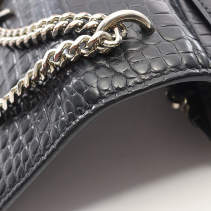 サンセット クロコ型押し チェーンウォレット レザー ブラック サンローランパリ バッグ SAINT LAURENT PARIS