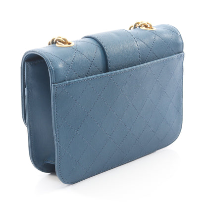 マトラッセ チェーンショルダーバッグ レザー ブルー ゴールド金具 シャネル バッグ CHANEL