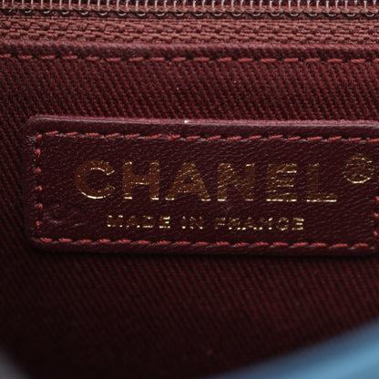 マトラッセ チェーンショルダーバッグ レザー ブルー ゴールド金具 シャネル バッグ CHANEL