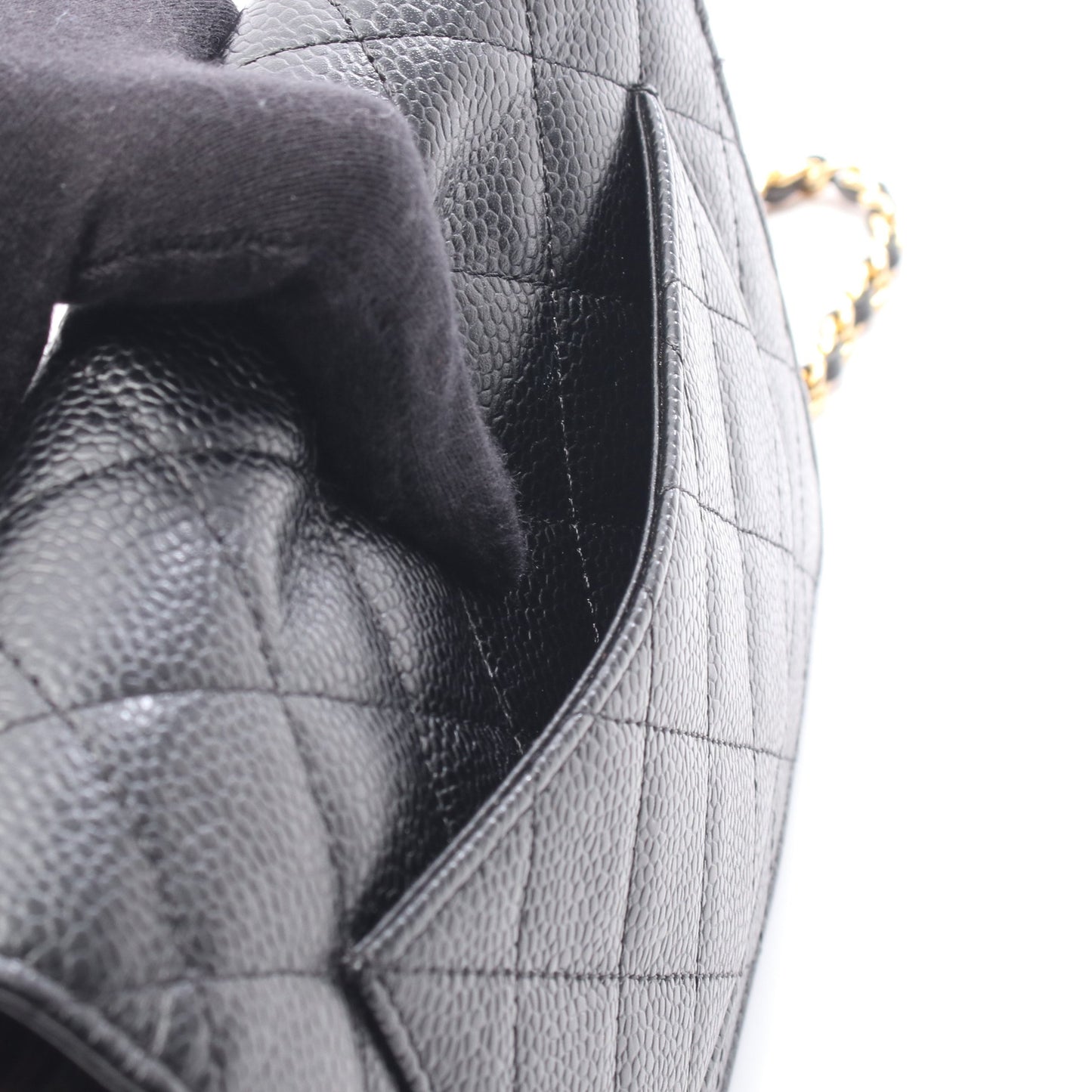マトラッセ チェーンウォレット キャビアスキン ブラック ゴールド金具 シャネル バッグ CHANEL