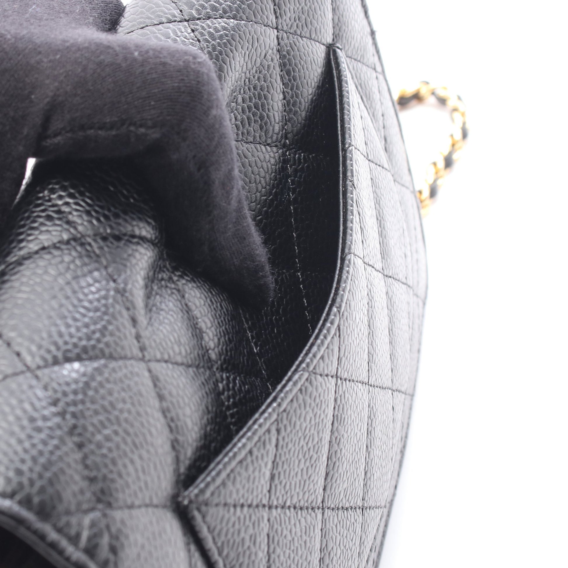 マトラッセ チェーンウォレット キャビアスキン ブラック ゴールド金具 シャネル バッグ CHANEL