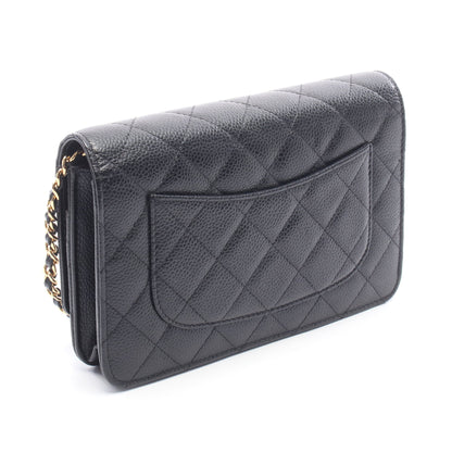 マトラッセ チェーンウォレット キャビアスキン ブラック ゴールド金具 シャネル バッグ CHANEL