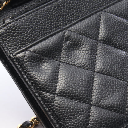 マトラッセ チェーンウォレット キャビアスキン ブラック ゴールド金具 シャネル バッグ CHANEL
