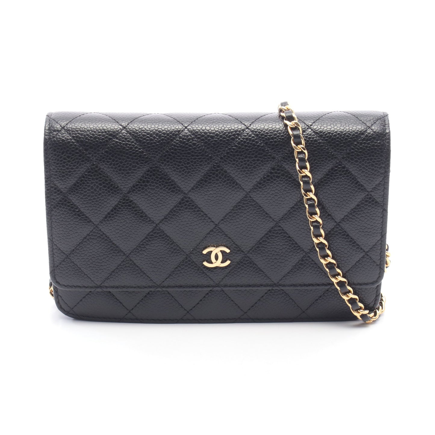 マトラッセ チェーンウォレット キャビアスキン ブラック ゴールド金具 シャネル バッグ CHANEL