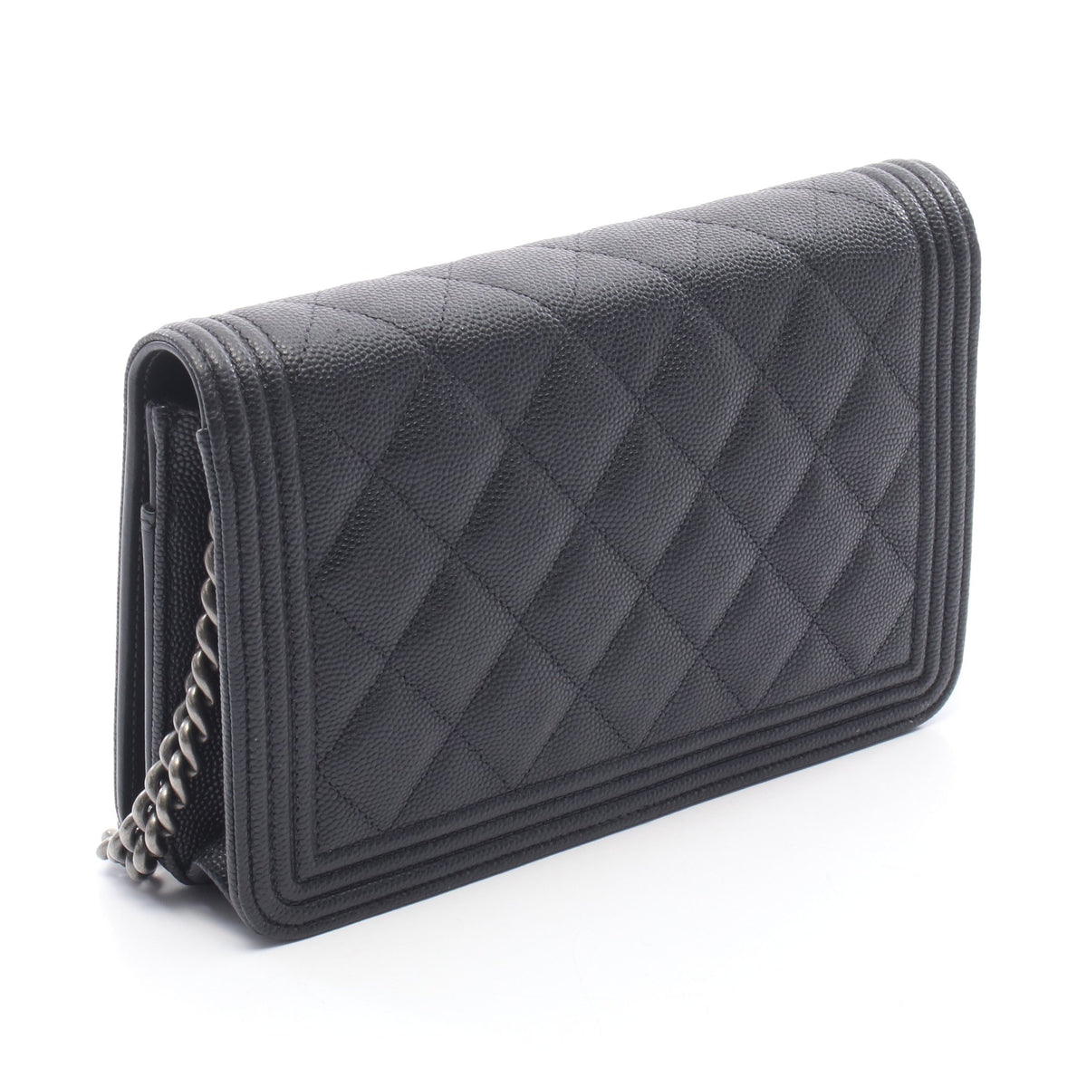 ボーイシャネル マトラッセ チェーンウォレット キャビアスキン ブラック シルバー金具 シャネル バッグ CHANEL