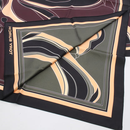 スカーフ シルク ダークパープル ブラック マルチカラー トリーバーチ 財布・小物 TORY BURCH