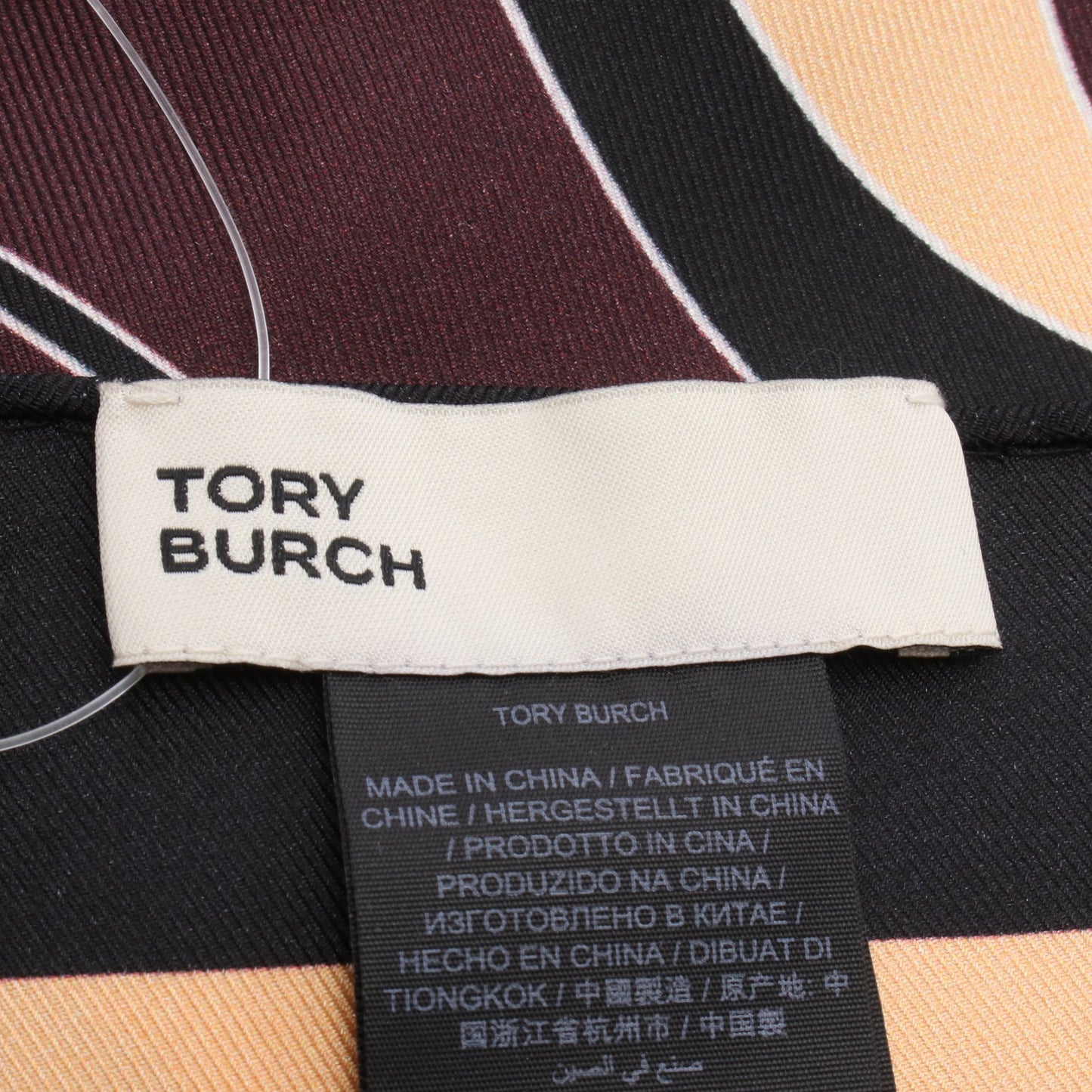 スカーフ シルク ダークパープル ブラック マルチカラー トリーバーチ 財布・小物 TORY BURCH